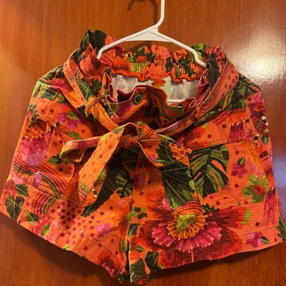 FARM Rio Orange Blooming Garden Shorts - Picture 1 of 4